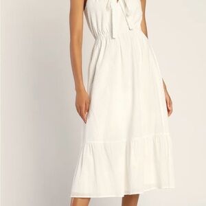 Lulu's White Midi Dress